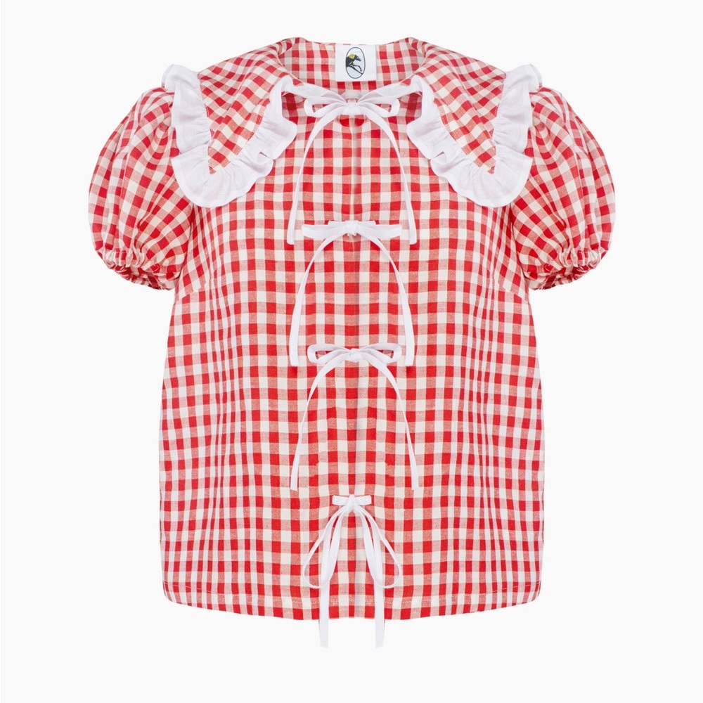 Sleeper red gingham linen set size Small - Picture 3 of 9